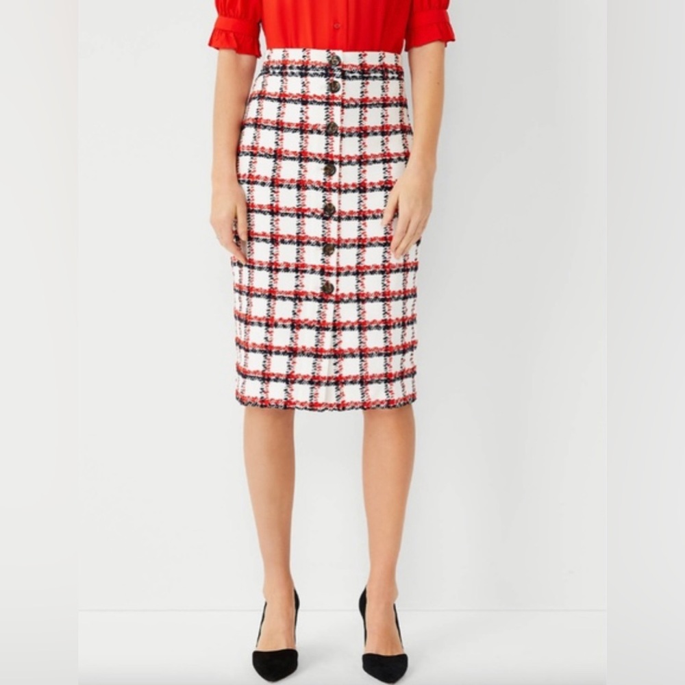 💋Ann Taylor Tweed Plaid Pencil Skirt💋